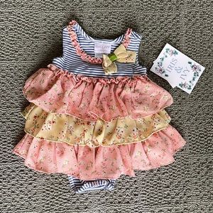 Iris & Ivy Stripped and Floral Baby 6-9 month Summer Dress